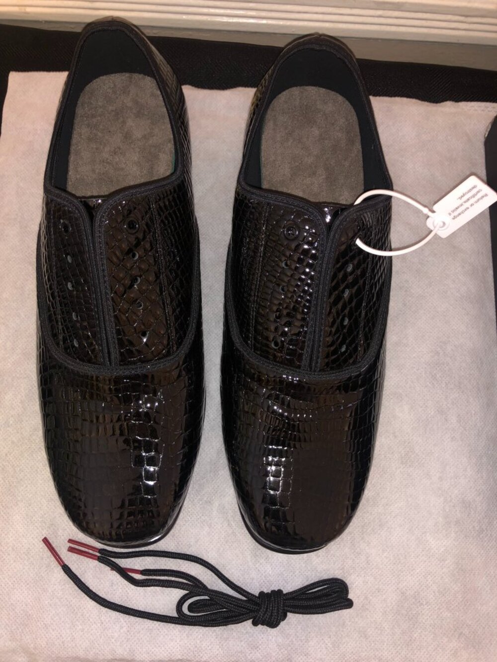 DanceandSway Mens Black Patent Croc Embossed Oxford Dance Shoes Sz 11 EU 43 - Picture 6 of 11